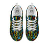 Abstract Graffiti Neon Monsters Print Pattern White Sneaker-grizzshop