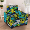 Abstract Graffiti Print Armchair Cover-grizzshop