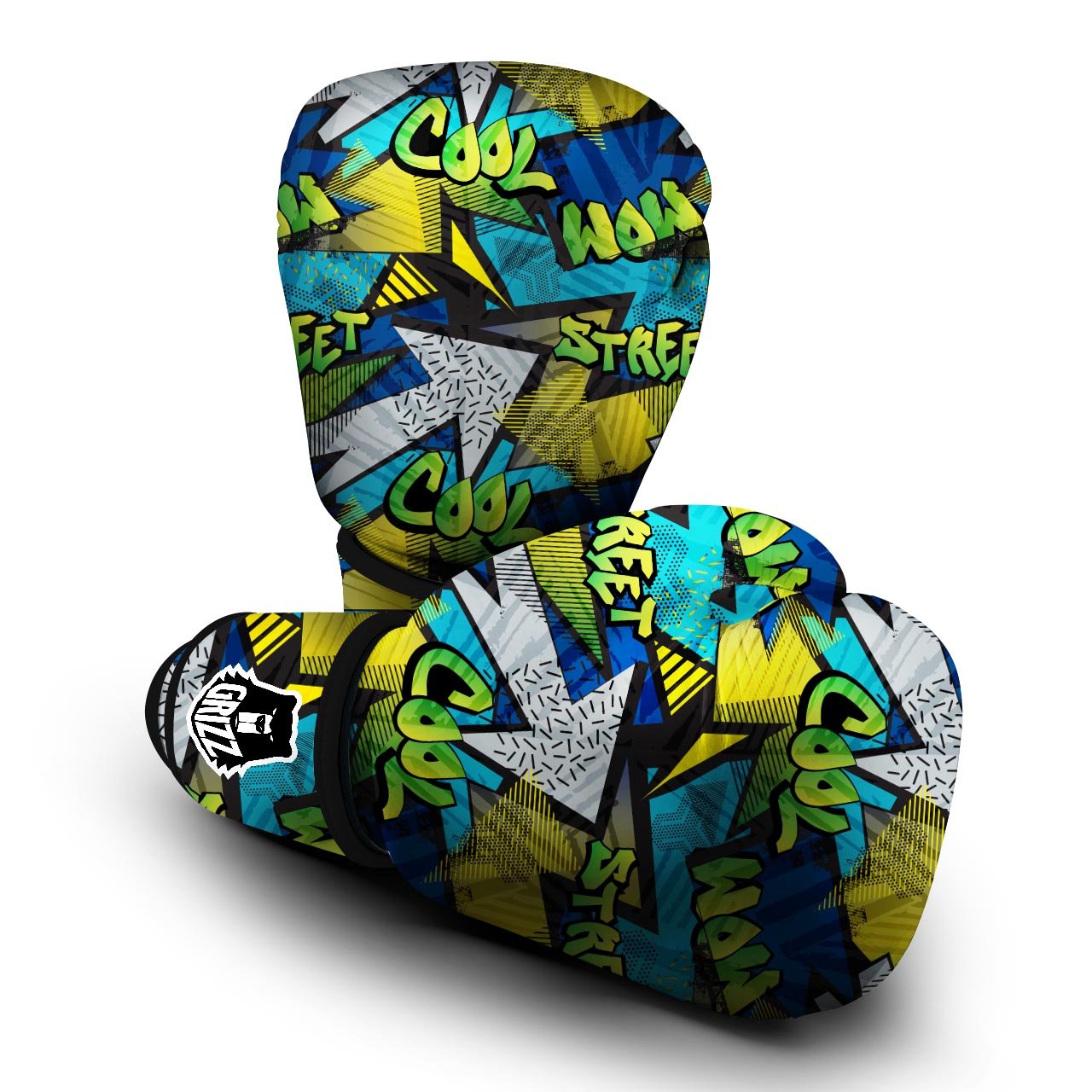 Abstract Graffiti Print Boxing Gloves-grizzshop