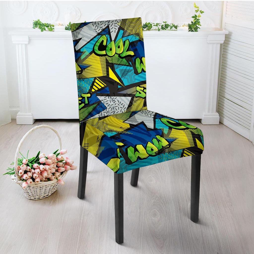 Abstract Graffiti Print Chair Cover-grizzshop