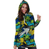 Abstract Graffiti Print Hoodie Dress-grizzshop