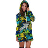 Abstract Graffiti Print Hoodie Dress-grizzshop