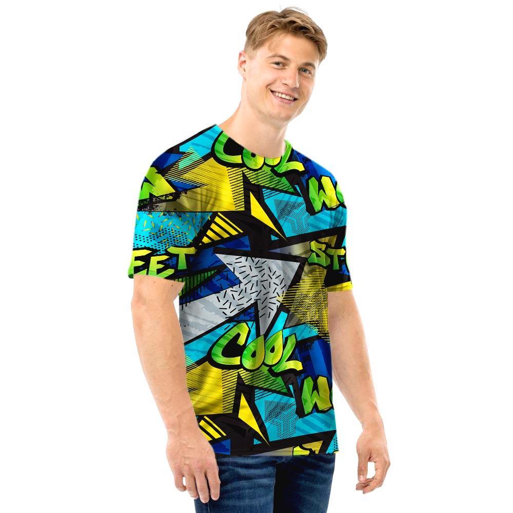 Abstract Graffiti Print Men T Shirt-grizzshop