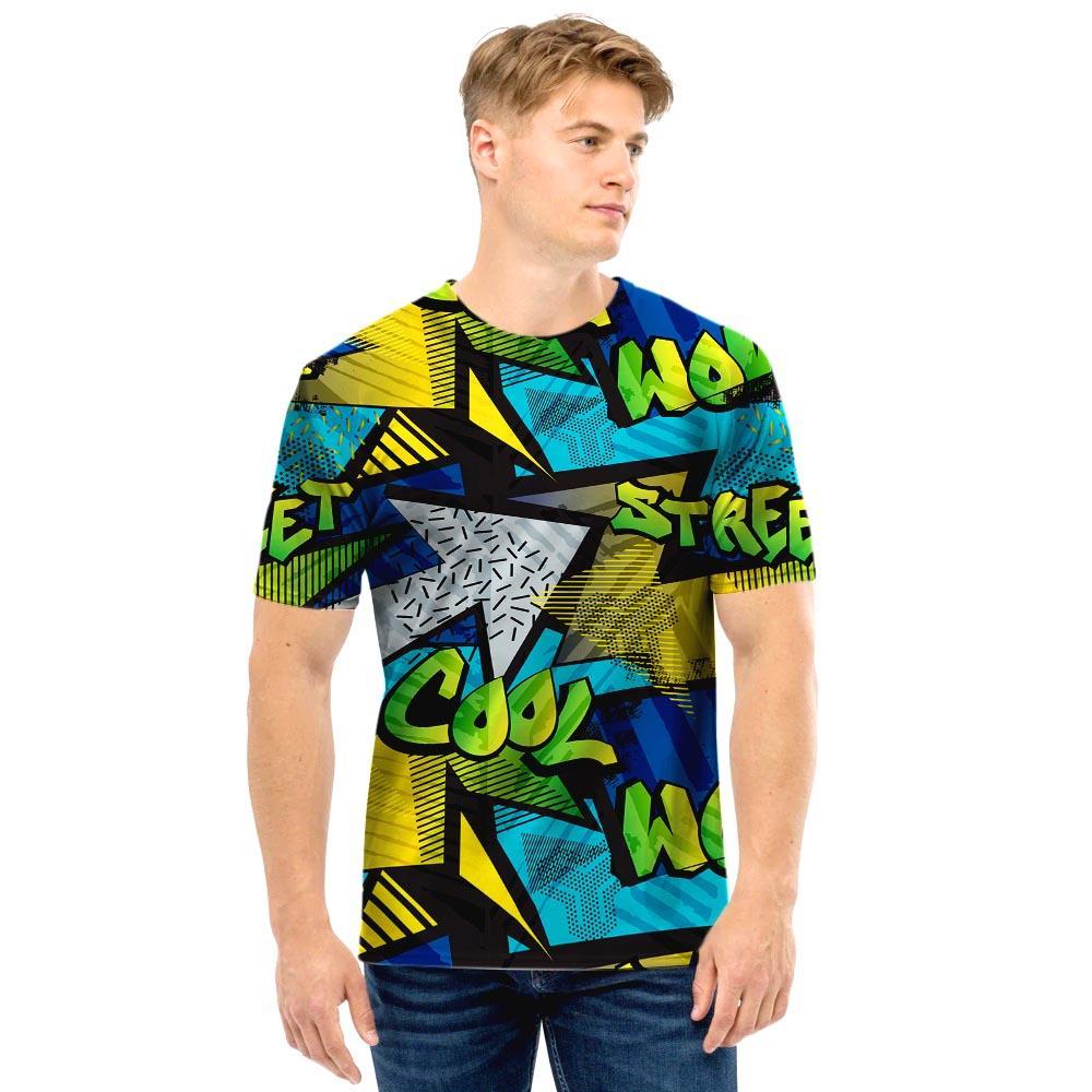 Abstract Graffiti Print Men T Shirt-grizzshop