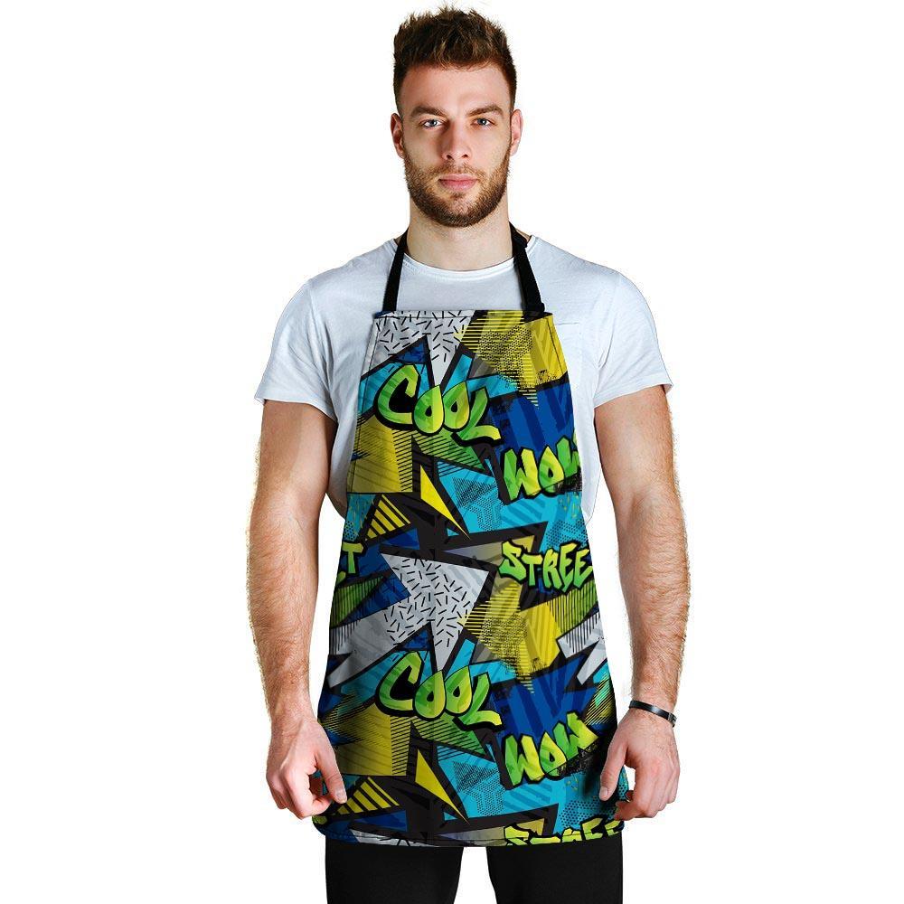 Abstract Graffiti Print Men's Apron-grizzshop