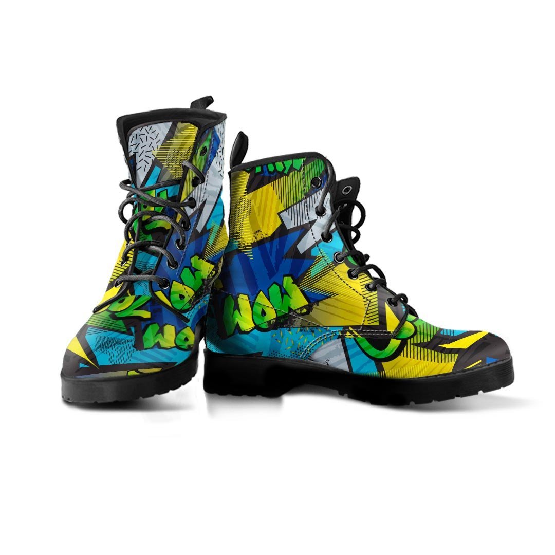 Abstract Graffiti Print Men's Boots-grizzshop