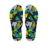 Abstract Graffiti Print Men's Flip Flops-grizzshop