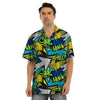 Abstract Graffiti Print Men’s Hawaiian Shirt-grizzshop