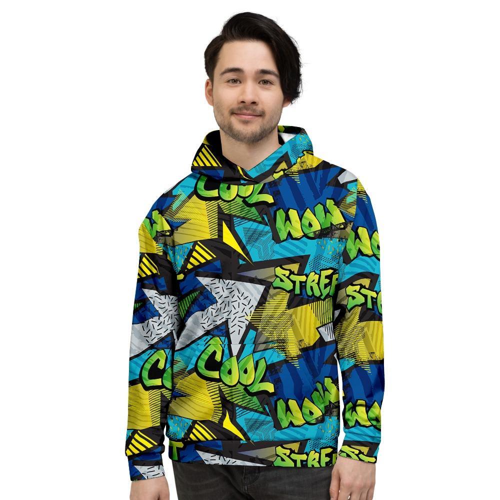 Abstract Graffiti Print Men's Hoodie-grizzshop