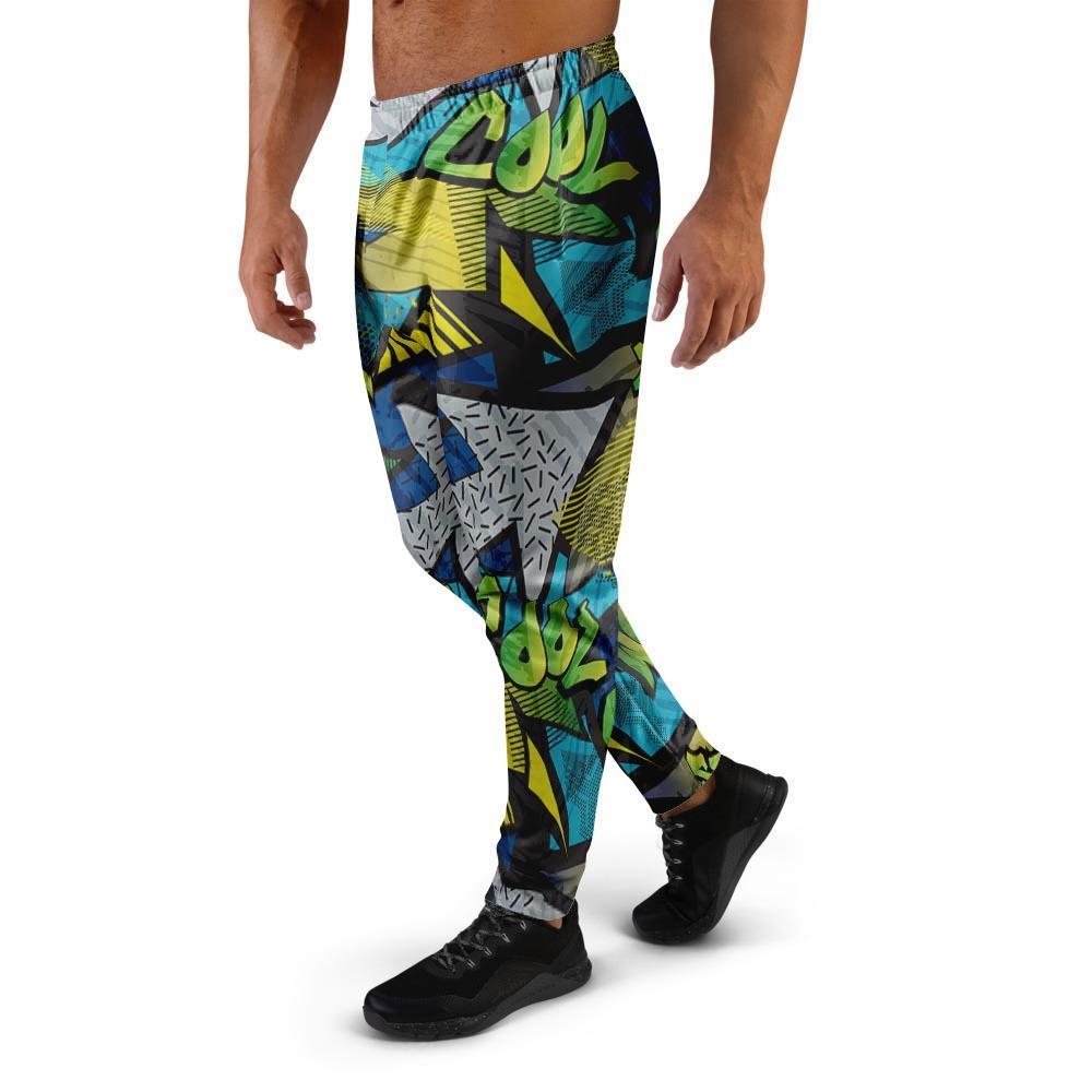 Abstract Graffiti Print Men's Joggers-grizzshop