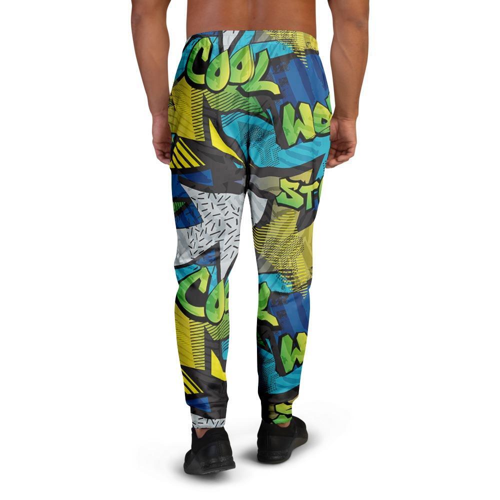 Abstract Graffiti Print Men's Joggers-grizzshop