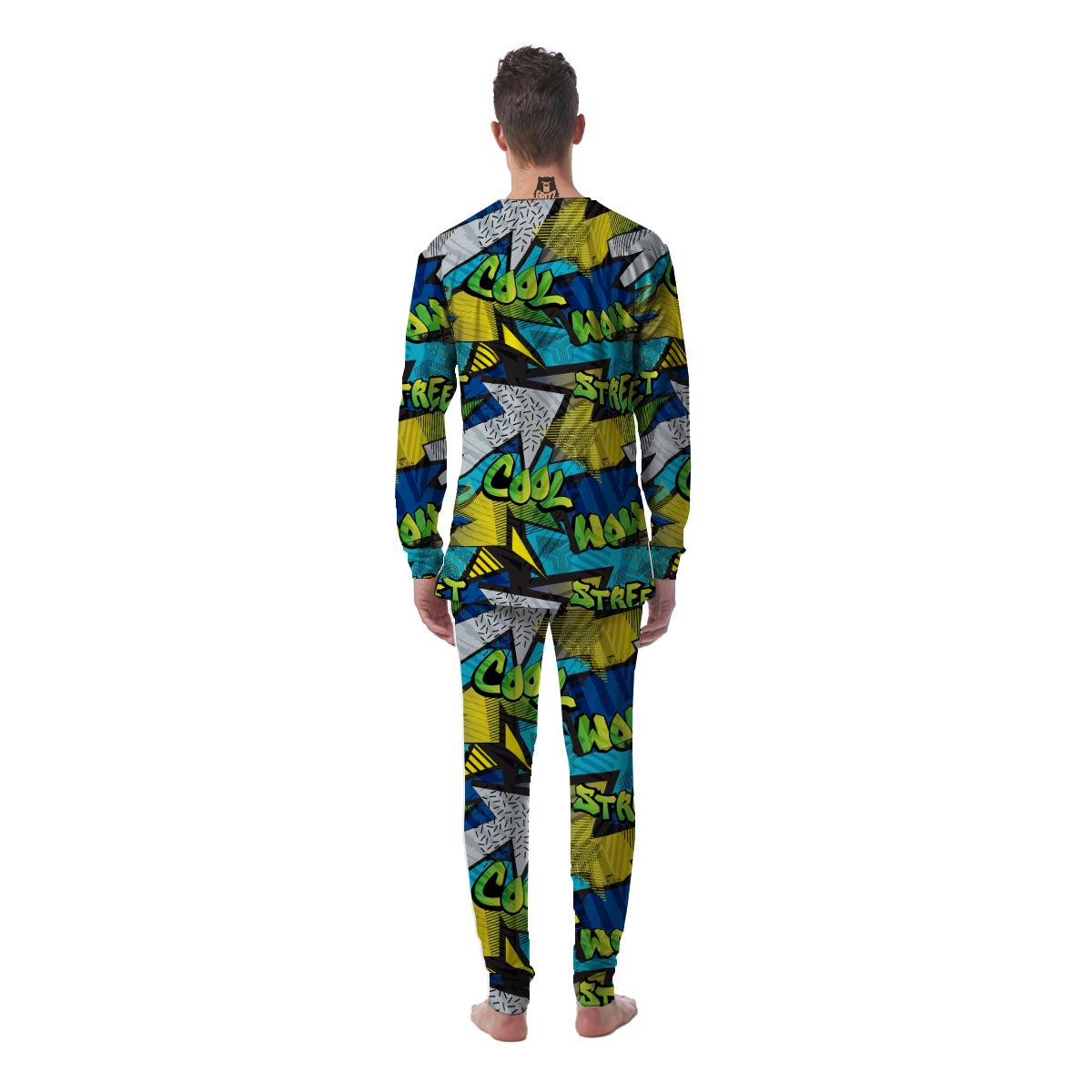 Abstract Graffiti Print Men's Pajamas-grizzshop