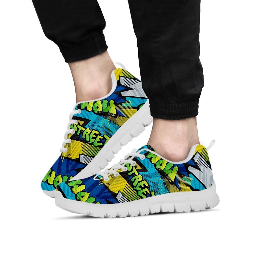 Abstract Graffiti Print Men's Sneakers-grizzshop
