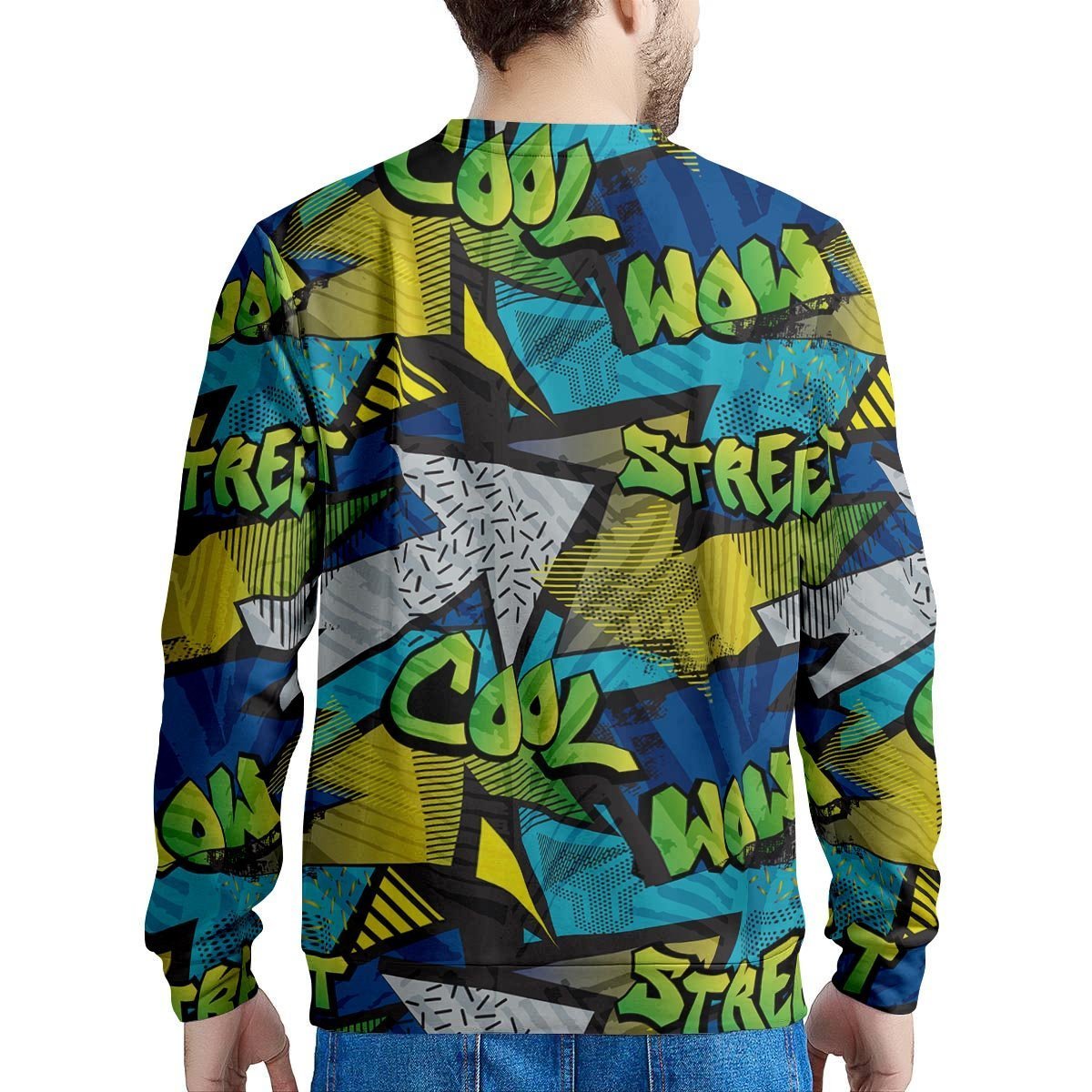 Abstract Graffiti Print Men's Sweatshirt-grizzshop