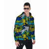 Abstract Graffiti Print Men's Zip Up Hoodie-grizzshop