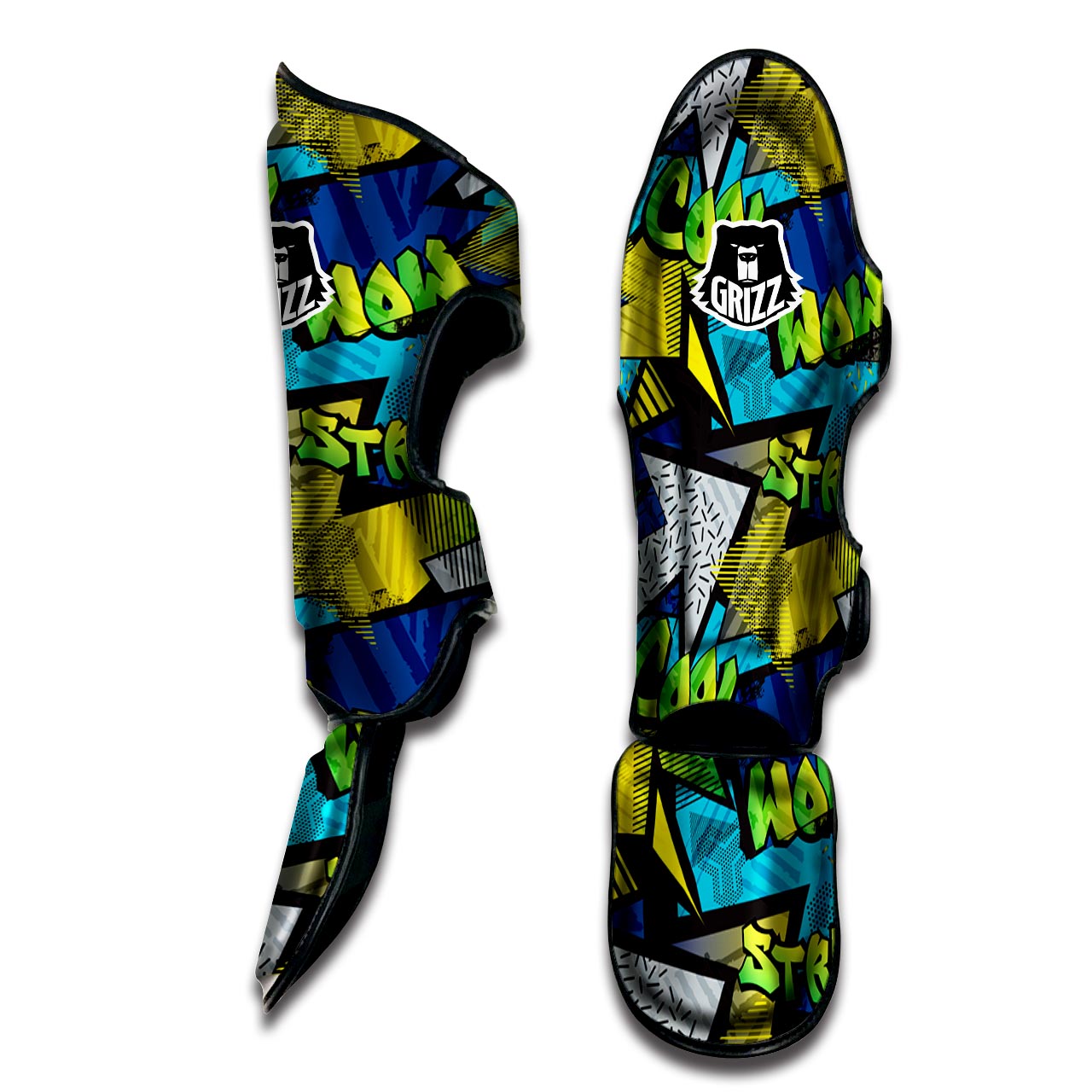 Abstract Graffiti Print Muay Thai Shin Guard-grizzshop