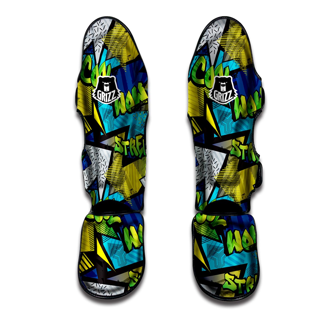 Abstract Graffiti Print Muay Thai Shin Guard-grizzshop