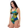 Abstract Graffiti Print One Piece Swimsuite-grizzshop