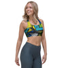 Abstract Graffiti Print Sports Bra-grizzshop