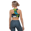 Abstract Graffiti Print Sports Bra-grizzshop