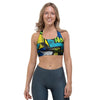 Abstract Graffiti Print Sports Bra-grizzshop