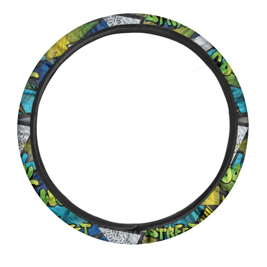 Abstract Graffiti Print Steering Wheel Cover-grizzshop