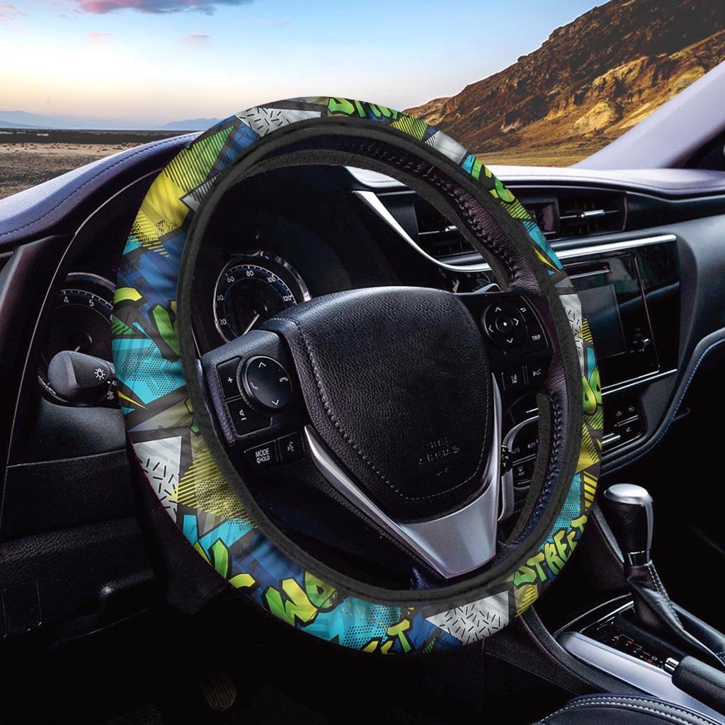 Abstract Graffiti Print Steering Wheel Cover-grizzshop