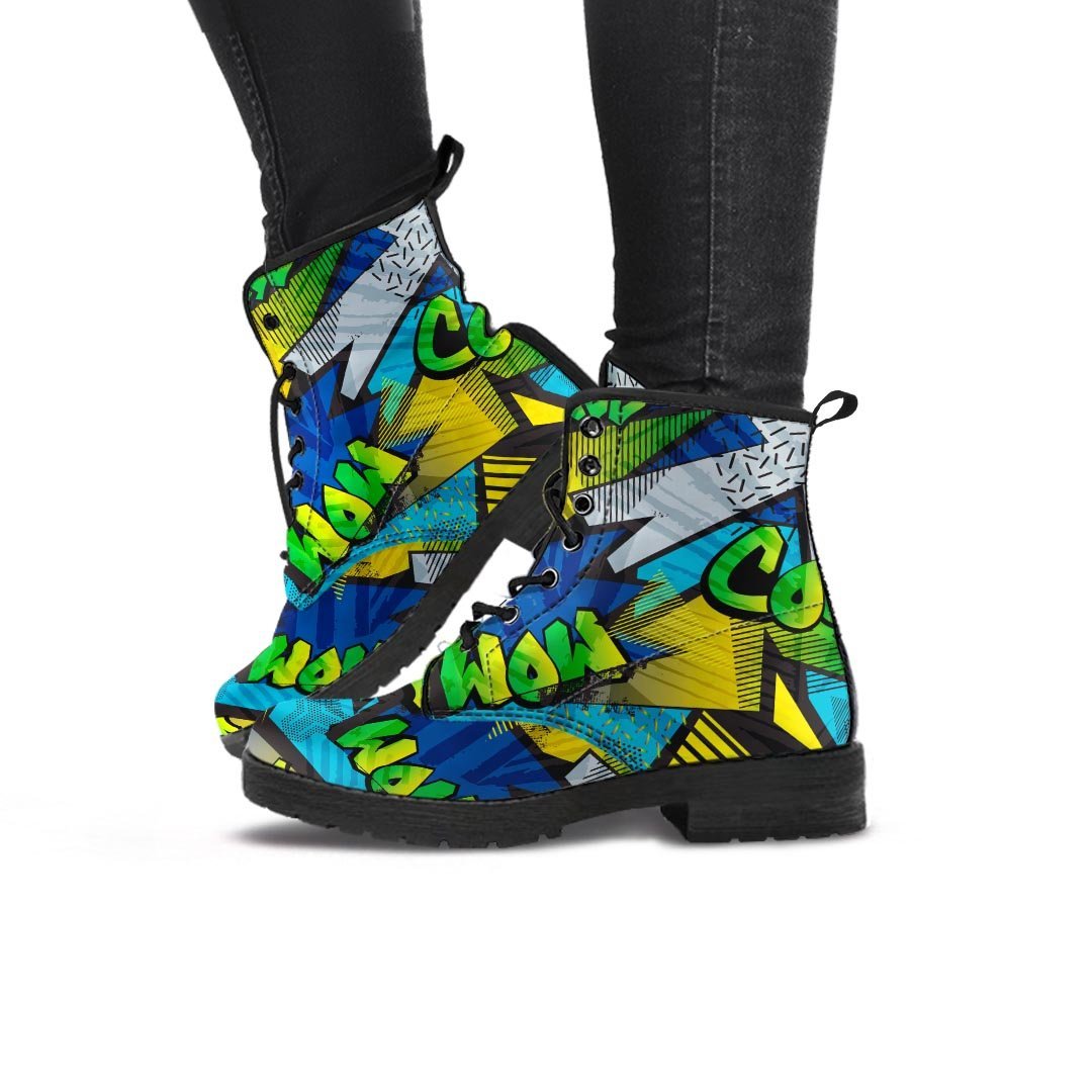 Abstract Graffiti Print Women's Boots-grizzshop