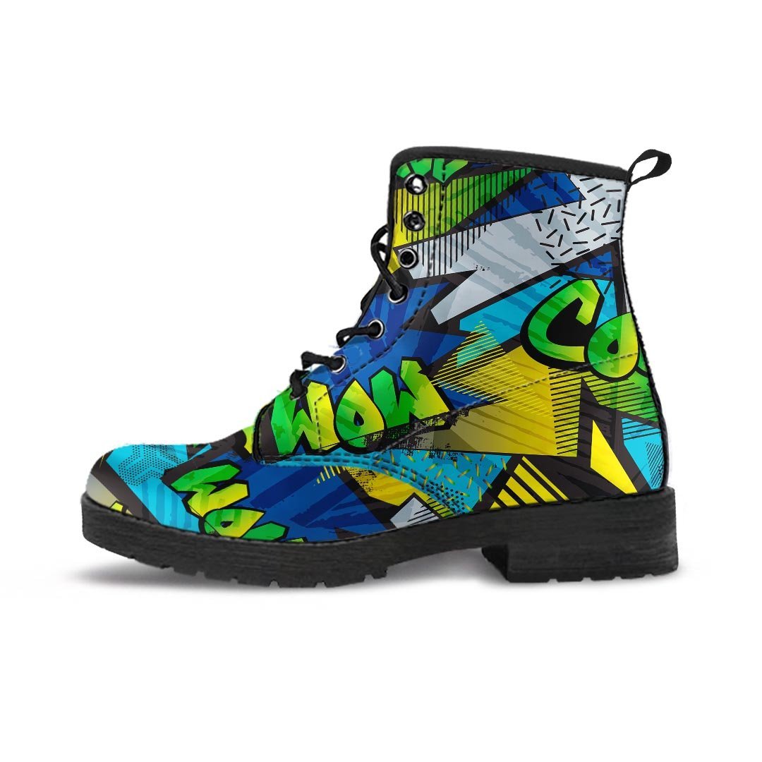 Abstract Graffiti Print Women's Boots-grizzshop