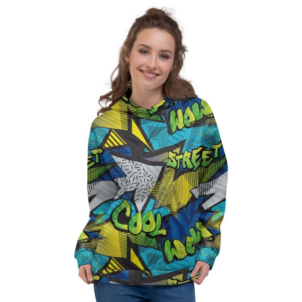 Abstract Graffiti Print Women's Hoodie-grizzshop