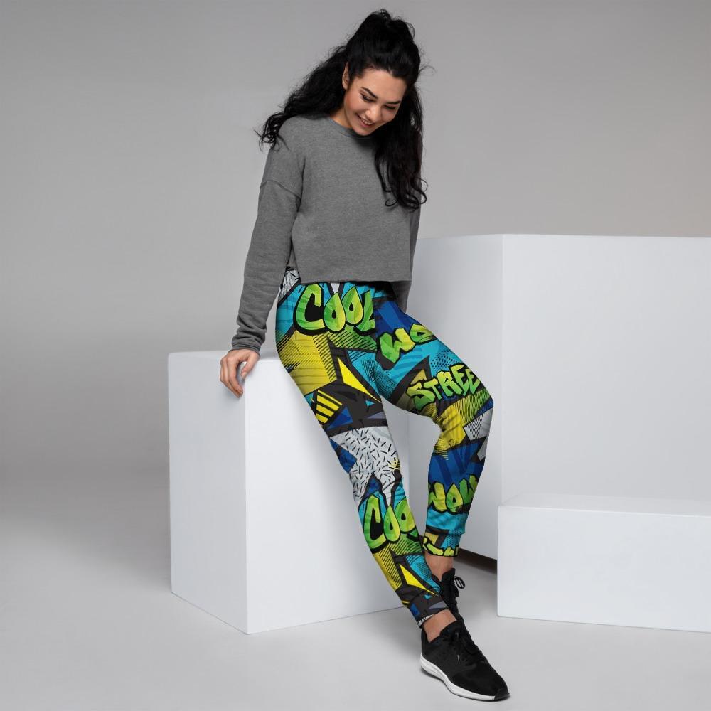 Abstract Graffiti Print Women's Joggers-grizzshop