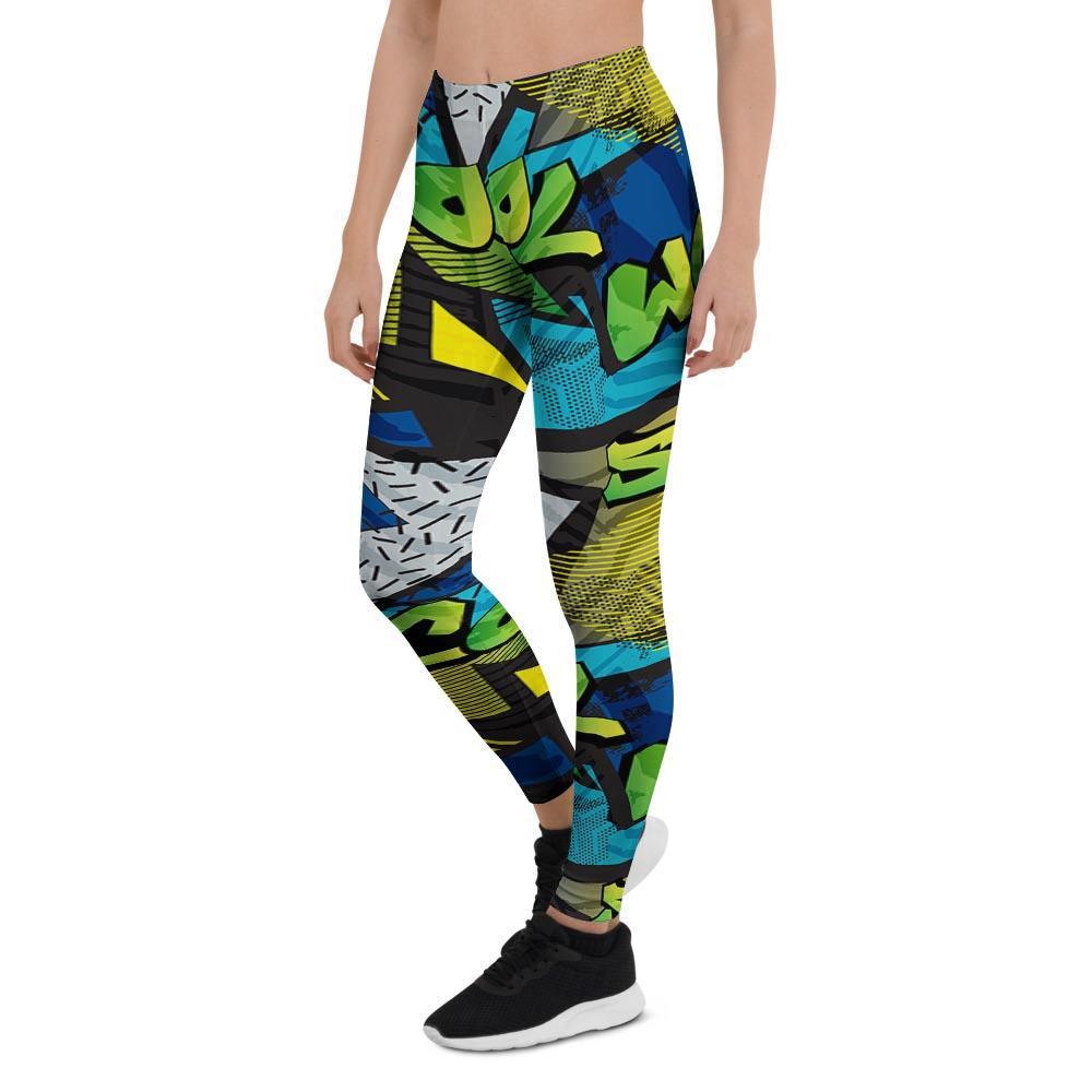 Abstract Graffiti Print Women's Leggings-grizzshop