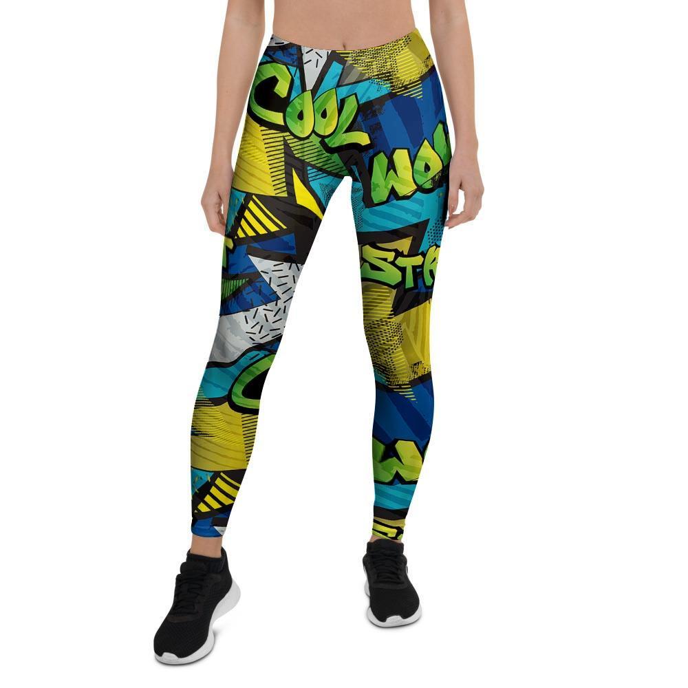 Abstract Graffiti Print Women's Leggings-grizzshop