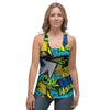 Abstract Graffiti Print Women's Racerback Tank Top-grizzshop