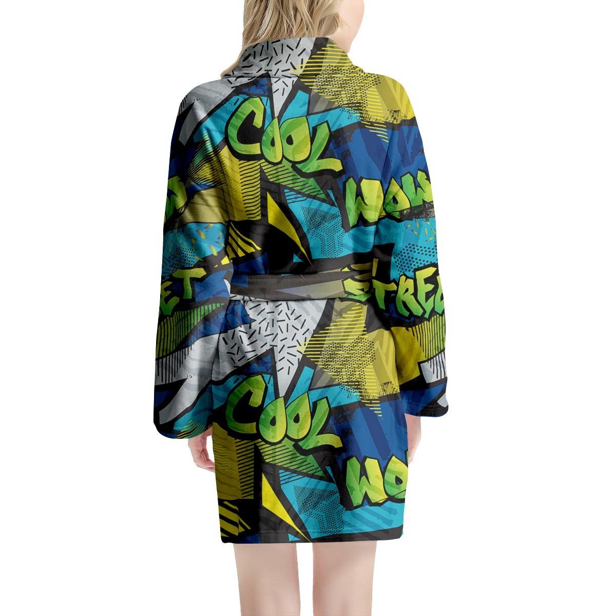 Abstract Graffiti Print Women's Robe-grizzshop