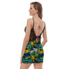 Abstract Graffiti Print Women's Sexy Night Dress-grizzshop