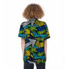 Abstract Graffiti Print Women's Short Sleeve Shirts-grizzshop