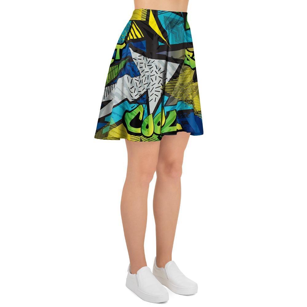 Abstract Graffiti Print Women's Skirt-grizzshop