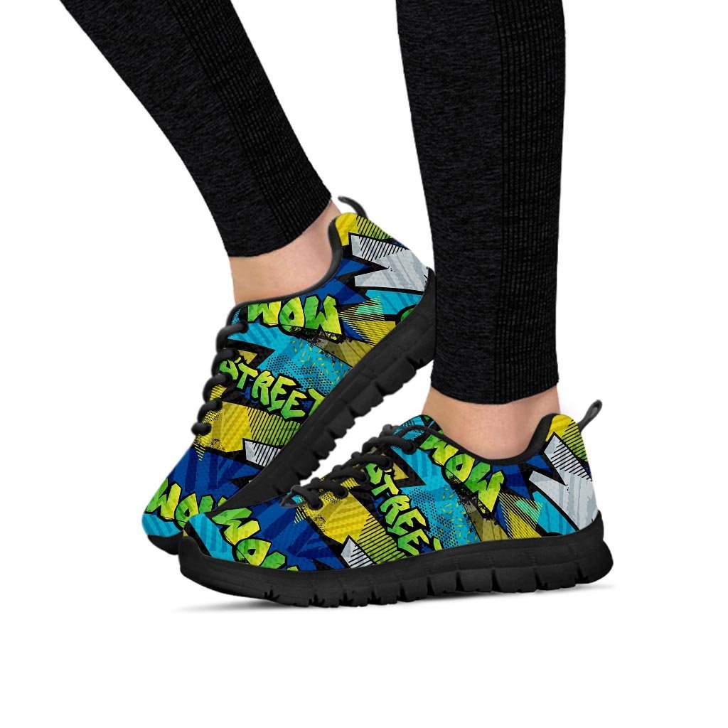 Abstract Graffiti Print Women's Sneakers-grizzshop