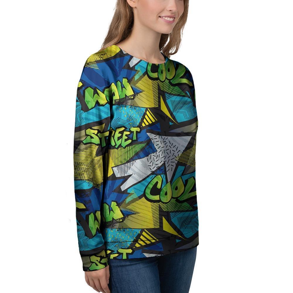 Abstract Graffiti Print Women's Sweatshirt-grizzshop