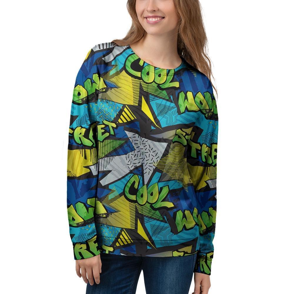 Abstract Graffiti Print Women's Sweatshirt-grizzshop