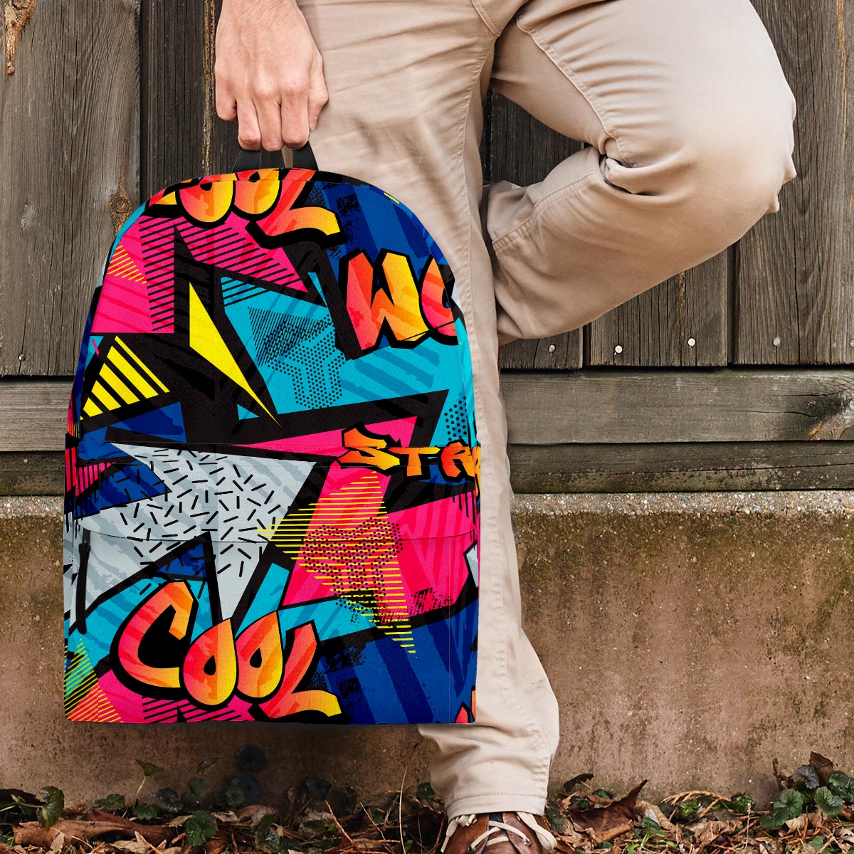 Abstract Graffiti Wow Print Backpack-grizzshop