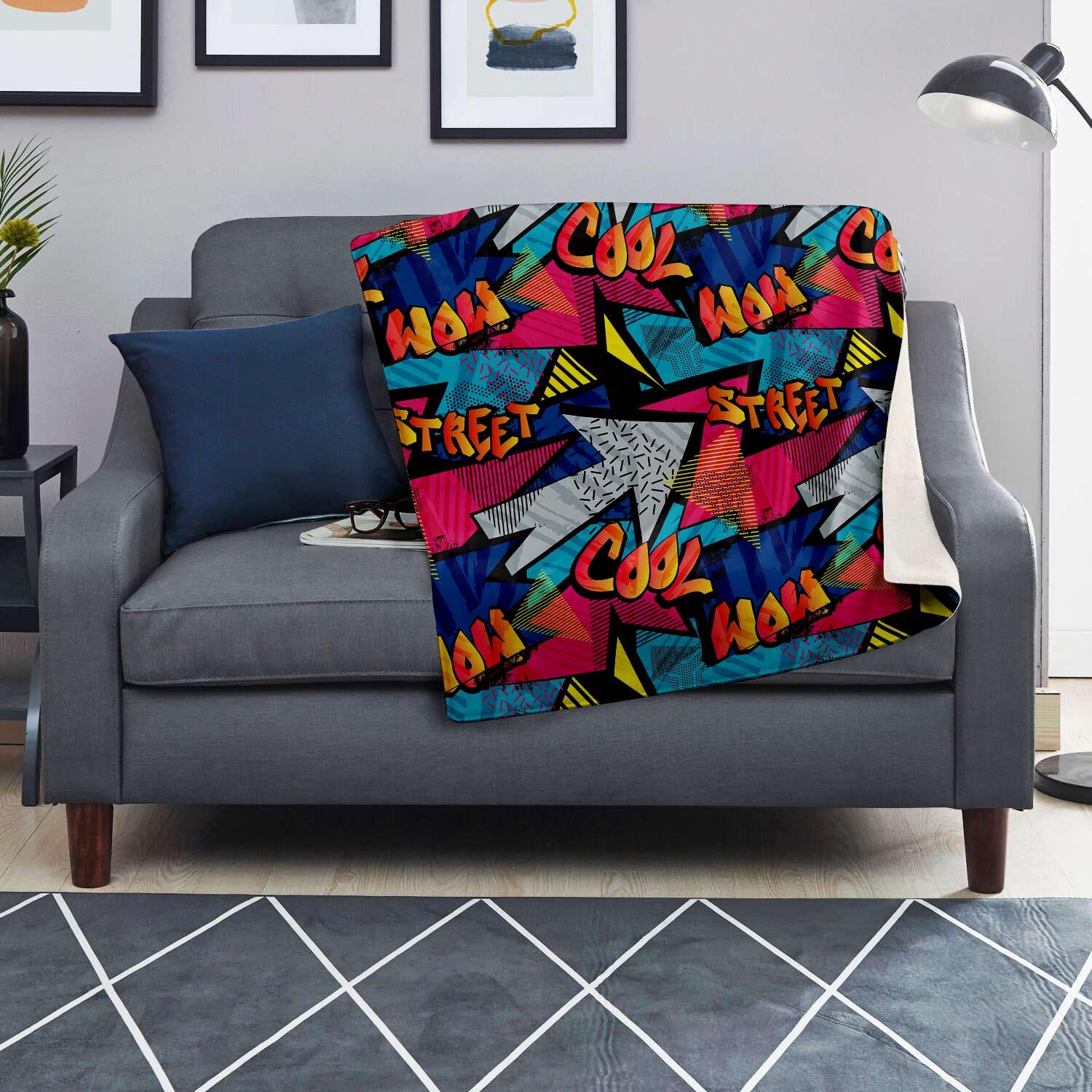 Abstract Graffiti Wow Print Blanket-grizzshop