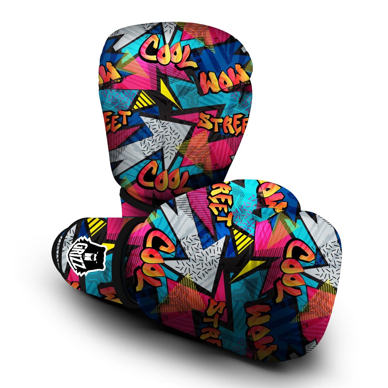 Abstract Graffiti Wow Print Boxing Gloves-grizzshop