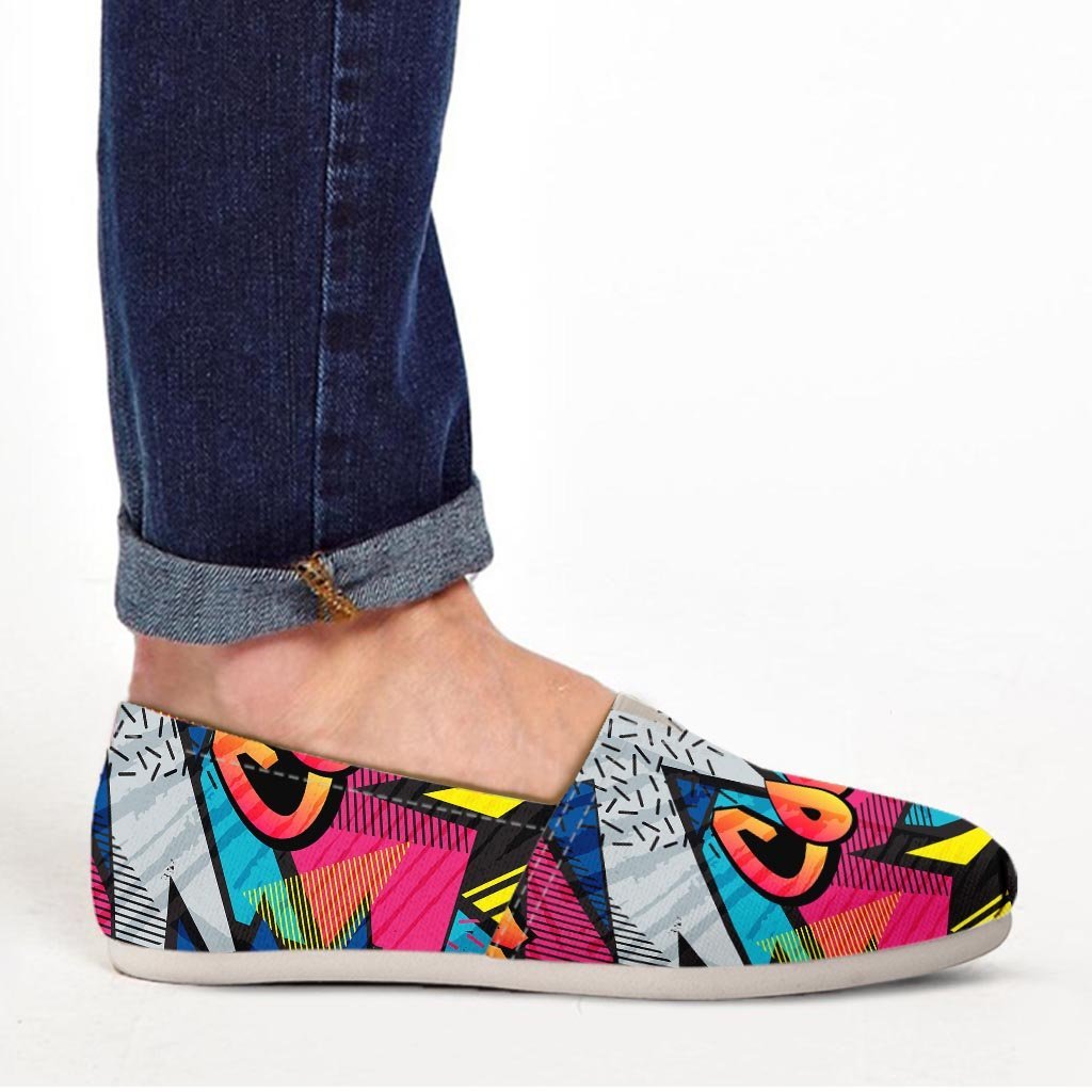 Abstract Graffiti Wow Print Canvas Shoes-grizzshop