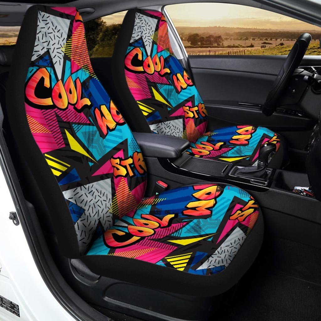 Abstract Graffiti Wow Print Car Seat Covers-grizzshop