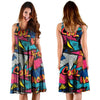 Abstract Graffiti Wow Print Dress-grizzshop