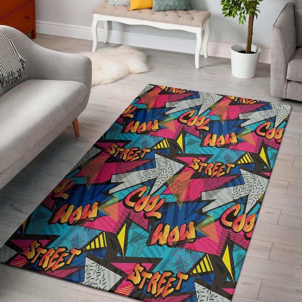 Abstract Graffiti Wow Print Floor Mat-grizzshop