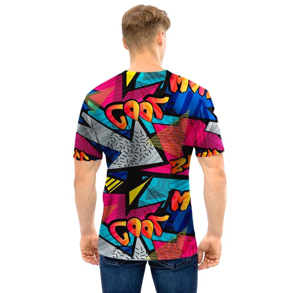 Abstract Graffiti Wow Print Men T Shirt-grizzshop