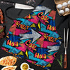 Abstract Graffiti Wow Print Men's Apron-grizzshop